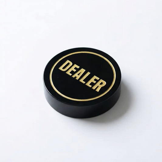 Black Acrylic Dealer Button